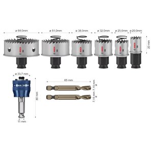 Bosch Pro 8 Parça Yaylı İnox Ve Çelik Kesim Panç Seti 20-64 Mm 2608594473