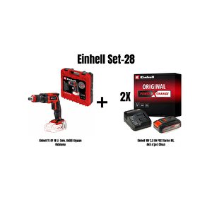 Set-28(einhell Te-dy 18 Li- Solo, Akülü Alçıpan Vidalama+2xeinhell 18v 2,5 Ah Pxc Starter Kit, Akü & Şarj Cihazı)