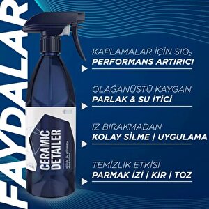 Q²m Ceramic Detailer Seramik Yüzey Detaylandırıcı Ve Parlatıcı - Su İtici Oto Cila 500 Ml