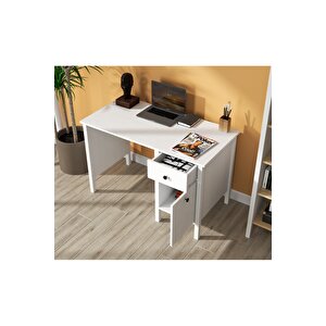 Hunerika Mirel 1 Kapak1 Çekmeceli Çalışma Masası-wood Beyaz-minifiks Bağlantılı