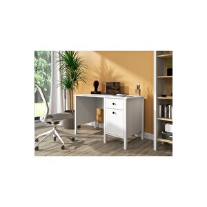 Hunerika Helen Set 28 Çalışma Masası-kitaplık Takımı -wood Beyaz-minifiks Bağlantılı