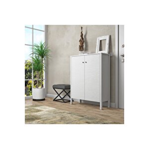 Sakura Artemis  2 Kapaklı Raflı Ayakkabılık-wood Beyaz-minifiks Bağlantılı