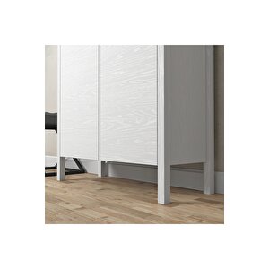 Sakura Artemis  2 Kapaklı Raflı Ayakkabılık-wood Beyaz-minifiks Bağlantılı