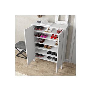 Sakura Artemis  2 Kapaklı Raflı Ayakkabılık-wood Beyaz-minifiks Bağlantılı