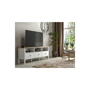 Hunerika Helen Set 6 Tv Ünitesi-kitaplık Takımı -wood Beyaz-minifiks Bağlantılı