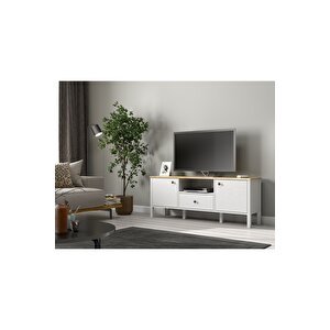 Hunerika Malva 2 Kapaklı1 Çekmeceli Tv Ünitesi-wood Beyaz-minifiks Bağlantılı
