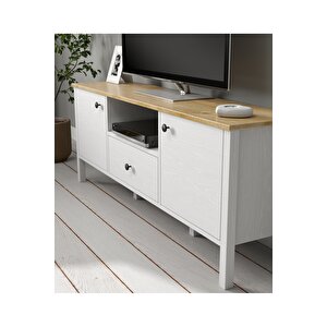 Hunerika Malva 2 Kapaklı1 Çekmeceli Tv Ünitesi-wood Beyaz-minifiks Bağlantılı