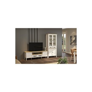 Hunerika Mi̇sto Set 7 Tv Ünitesi-vitrin-krem/legnano-minifiks Bağlantılı