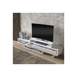 Hunerika Mimario 2 Kapaklı Tv Ünitesi-beyaz-minifiks Bağlantılı