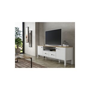 Hunerika Helen Set 9 Tv Ünitesi-kitaplık Takımı -wood Beyaz-minifiks Bağlantılı