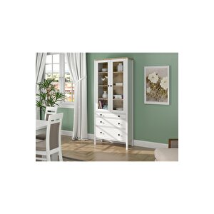 Hunerika Helen Set-37 Vitrin-tv Ünitesi-kitaplık Takımı -wood Beyaz-minifiks Bağlantılı