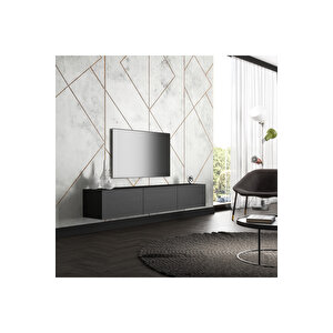 Hunerika Korina Tv Ünitesi- Wood Siyah -minifiks Bağlantılı