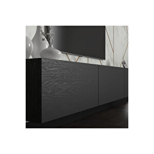 Hunerika Korina Tv Ünitesi- Wood Siyah -minifiks Bağlantılı