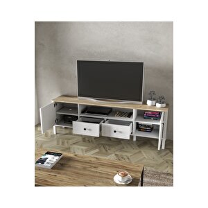 Hunerika Elaren 2 Kapak 2 Çekmeceli Tv Ünitesi -wood Beyaz-minifiks Bağlantılı