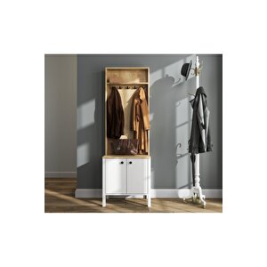 Hunerika Minoa Portmanto -wood Beyaz-minifiks Bağlantılı