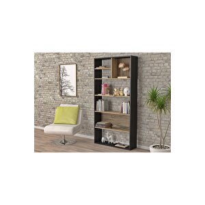 Sakura Rosso Kitaplık-wood Siyah Atlantik Çam -minifiks Bağlantılı