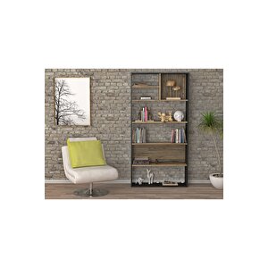 Sakura Rosso Kitaplık-wood Siyah Atlantik Çam -minifiks Bağlantılı