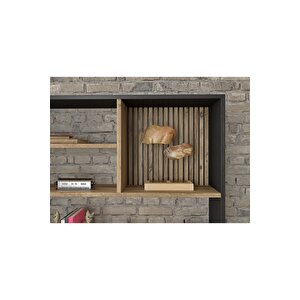 Sakura Rosso Kitaplık-wood Siyah Atlantik Çam -minifiks Bağlantılı