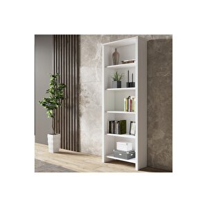 Hunerika Ravenna 5 Raflı Kitaplık-wood Beyaz-minifiks Bağlantılı