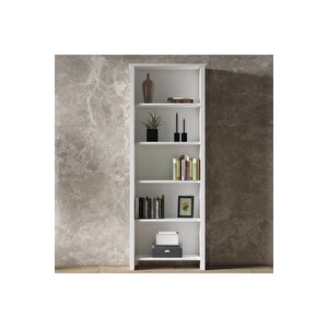 Hunerika Ravenna 5 Raflı Kitaplık-wood Beyaz-minifiks Bağlantılı