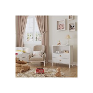 Hunerika Roma 2 Çekmeceli Şifonyer -wood Beyaz-minifiks Bağlantılı