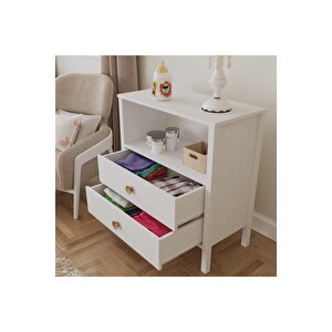 Hunerika Roma 2 Çekmeceli Şifonyer -wood Beyaz-minifiks Bağlantılı