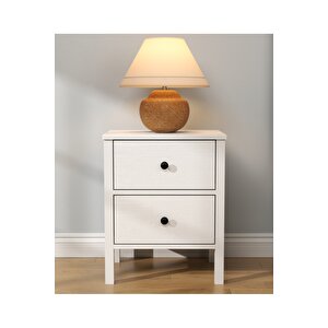 Hunerika Ismera 2 Çekmeceli Komodin -wood Beyaz-minifiks Bağlantılı