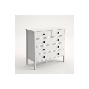 Hunerika Ancona 5 Çekmeceli Şifonyer-wood Beyaz-minifiks Bağlantılı
