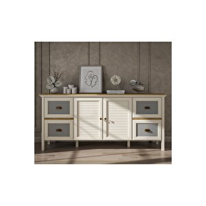 Hunerika Valeni Premium 2 Kapak 4 Çekmeceli Konsol- Minifiks - Aytaşı/legnano