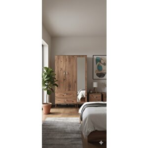 Duru 3 Kapaklı Dolap Gardırop Montaj Dahil Ç - M3