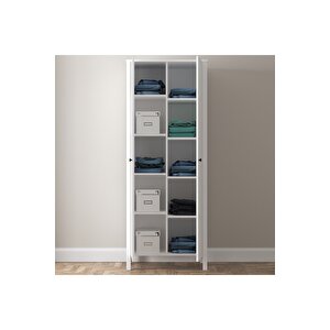 Hunerika Parma 2 Kapak Boy Dolabı -wood Beyaz-minifiks Bağlantı