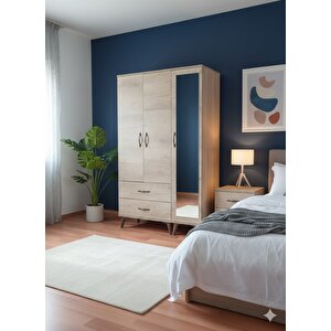 Duru 3 Kapaklı Dolap Gardırop Montaj Dahil M - M3