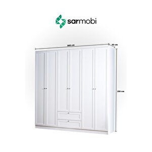 Terra 6 Kapaklı 2 Çekmeceli Dolap H:210 Cm