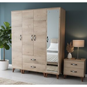 Koru 4 Kapaklı Dolap Gardırop Montaj Dahil M - M3