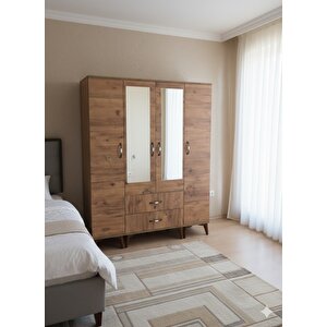 Koru 4 Kapaklı Dolap Gardırop Montaj Dahil Ç - M2