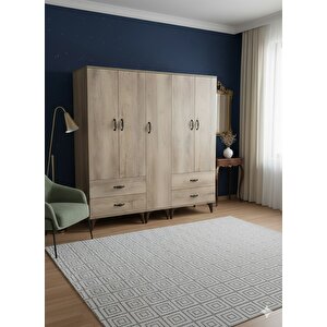 Safa 5 Kapaklı Dolap Gardırop Montaj Dahil M - M1