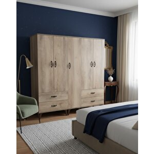 Safa 5 Kapaklı Dolap Gardırop Montaj Dahil M - M1