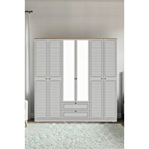 Taiga 6 Kapaklı 2 Çekmeceli Gardırop