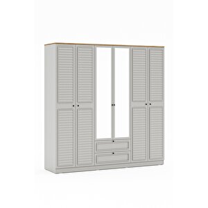 Taiga 6 Kapaklı 2 Çekmeceli Gardırop