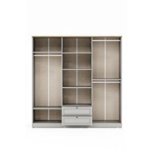 Taiga 6 Kapaklı 2 Çekmeceli Gardırop