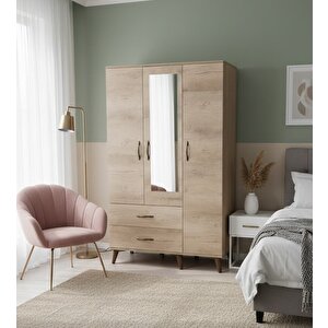 Duru 3 Kapaklı Dolap Gardırop Montaj Dahil M - M2