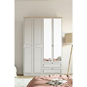 Taiga 4 Kapaklı 2 Çekmeceli Gardırop