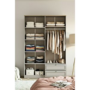 Taiga 4 Kapaklı 2 Çekmeceli Gardırop