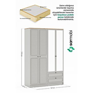 Taiga 4 Kapaklı 2 Çekmeceli Gardırop