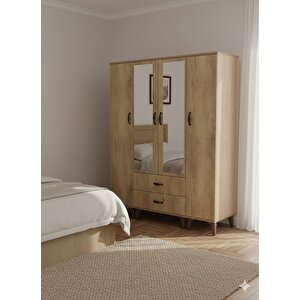 Koru 4 Kapaklı Dolap Gardırop Montaj Dahil M - M2