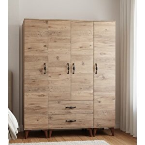 Koru 4 Kapaklı Dolap Gardırop Montaj Dahil Ç - M1