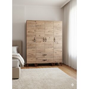 Koru 4 Kapaklı Dolap Gardırop Montaj Dahil Ç - M1