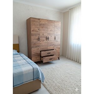 Koru 4 Kapaklı Dolap Gardırop Montaj Dahil Ç - M1