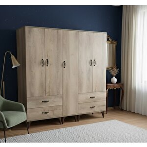 Safa 5 Kapaklı Dolap Gardırop Montaj Dahil M - M2