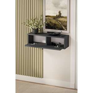 Duvara Monte Dresuar 2 Bölmeli Dresuar Kapaklı Konsol 70 Cm Antre Hol Yağmur Antrasit